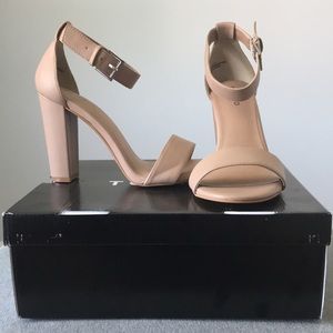 NWT Torrid Staci Nude faux leather tapered heel